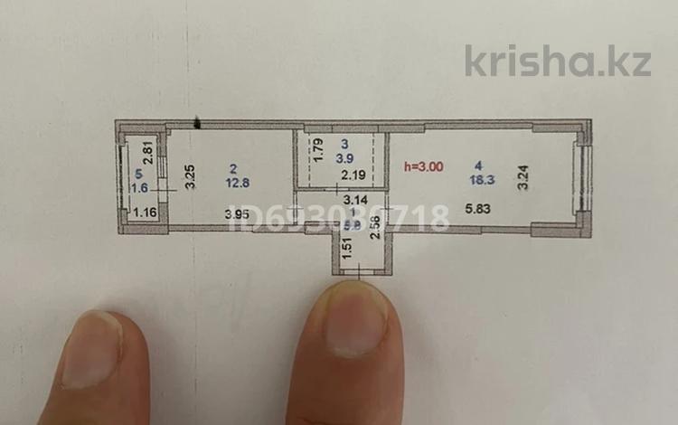 1-комнатная квартира, 42.4 м², 3/18 этаж, Ш.калдаякова 23/а за 23.8 млн 〒 в Астане, Алматы р-н — фото 2