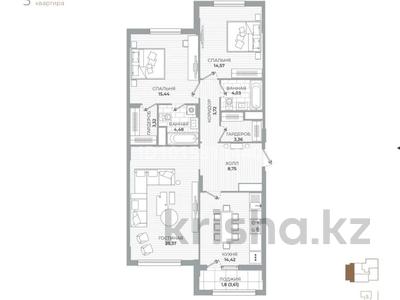 3-комнатная квартира · 99.26 м², Туран 39 за 105 млн ₸ в Астане, Нура р-н