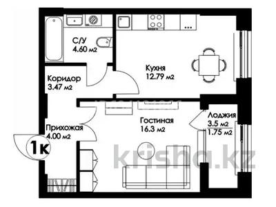 1-комнатная квартира, 42 м², 7/9 этаж, E-10 J за 18.9 млн 〒 в Астане