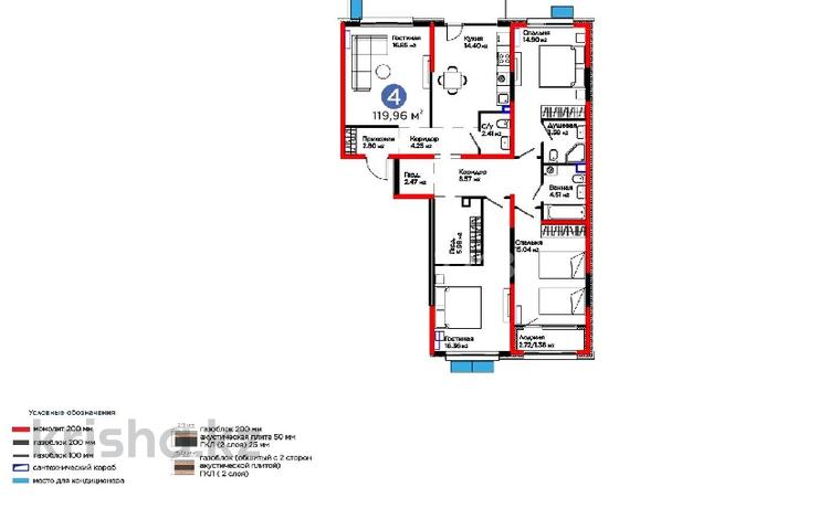 4-бөлмелі пәтер · 120 м² · 2/6 қабат, Тараз 8/1, бағасы: 85 млн ₸ в Алматы, Турксибский р-н — фото 2