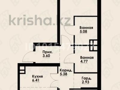 3-комнатная квартира · 77.5 м² · 2/12 этаж, Макатаева - Байтурсынова 129/1 за 65 млн ₸ в Алматы, Алмалинский р-н