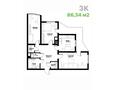 3-комнатная квартира · 86.34 м², Сатпаева позиция 60 за ~ 38.4 млн 〒 в Усть-Каменогорске — фото 3