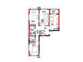 3-комнатная квартира · 83.3 м² · 21/22 этаж, Туран 57а за 61 млн ₸ в Астане, Нура р-н