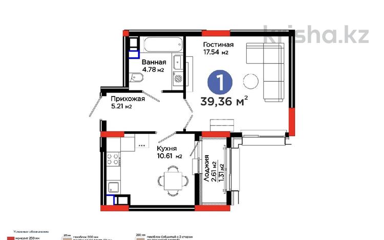 1-бөлмелі пәтер · 39 м² · 14/14 қабат, Е-899 5, бағасы: ~ 29.3 млн ₸ в Астане, Нура р-н — фото 2