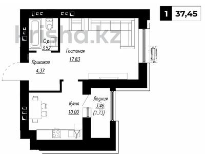 1 комната, 37.45 м², ЖК Manar, Астана, Есильский р-н, ул. Е 496, 7 от 21 721 000 〒