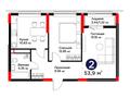 2-бөлмелі пәтер · 53.9 м², Е 354 5, бағасы: ~ 38.8 млн ₸ в Астане, Есильский р-н — фото 3