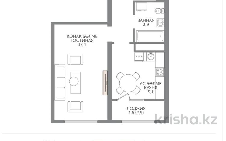 1-комнатная квартира · 38.6 м² · 5/15 этаж, Райымбека 210/27 за ~ 30.6 млн ₸ в Алматы, Алмалинский р-н — фото 3