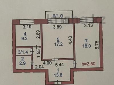 2-комнатная квартира · 63.5 м² · 1/5 этаж, Юбилейный, Микрорайон Юбилейный за 29.5 млн ₸ в Костанае