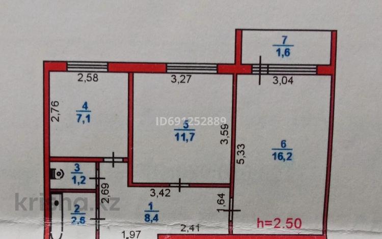 2-комнатная квартира, 48.8 м², 4/4 этаж, Ауэзова — Район старой бани за 11.5 млн 〒 в Аксу — фото 6