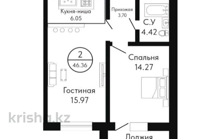 2-бөлмелі пәтер · 47 м² · 4/10 қабат, Кошкарбаева 60В — !!! Первая линия пр. Кошкарбаева, рядом школы, дет. сады, бағасы: 21.5 млн ₸ в Астане — фото 2