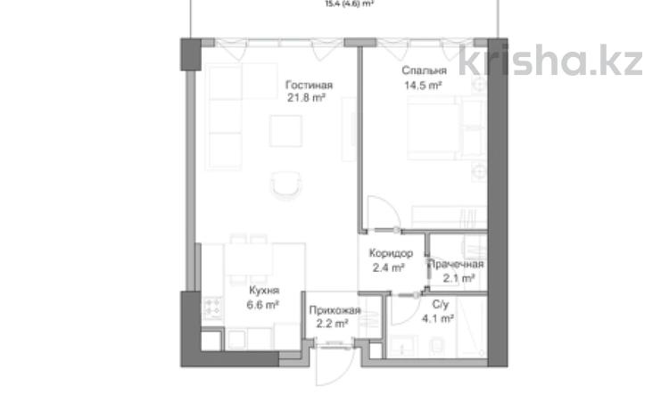 2-бөлмелі пәтер · 57.2 м² · 8/9 қабат, Байтурсынова 130 — Байтурсынова, бағасы: 68 млн ₸ в Алматы, Бостандыкский р-н — фото 3