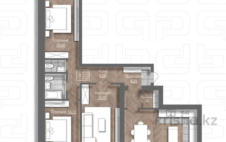 3-комнатная квартира · 120.64 м² · 3/7 этаж, мкр. Алтын орда уч. 192 за 44.4 млн ₸ в Актобе — фото 2