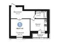1-комнатная квартира · 48.47 м², ул. Шарбакты, 36 за ~ 21.3 млн ₸ в Астане, Сарайшык р-н — фото 3
