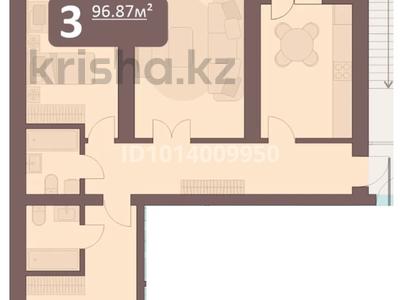 3-комнатная квартира · 97 м², Шамши Калдаяков — аллея мынжылдык за 55 млн ₸ в Астане, Сарайшык р-н