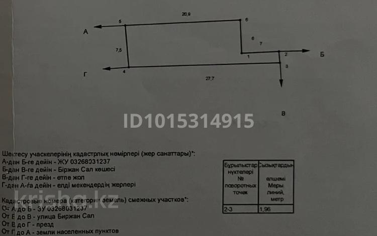 Жер телімі · 1.75 сотық, Биржан сала 130 — Возле Департамента Казначейства, бағасы: 9 млн ₸ в Алматинской обл., Талгарский р-н — фото 2