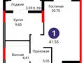 1-бөлмелі пәтер · 42 м² · 11/16 қабат, Е-429 14, бағасы: 23.2 млн ₸ в Астане, Нура р-н — фото 4