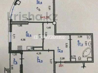2-бөлмелі пәтер · 85.1 м² · 5/7 қабат, Мкр «Мирас» 31, бағасы: 120 млн ₸ в Алматы, Бостандыкский р-н