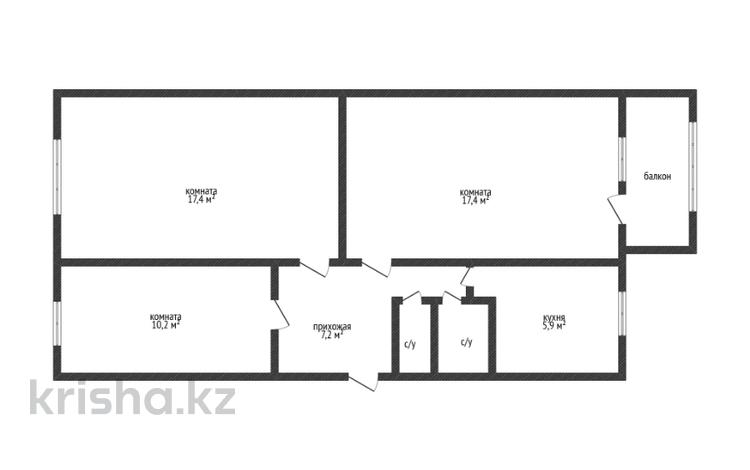 3-бөлмелі пәтер · 62.4 м² · 3/5 қабат, Маяковского 108, бағасы: 30 млн ₸ в Костанае — фото 2