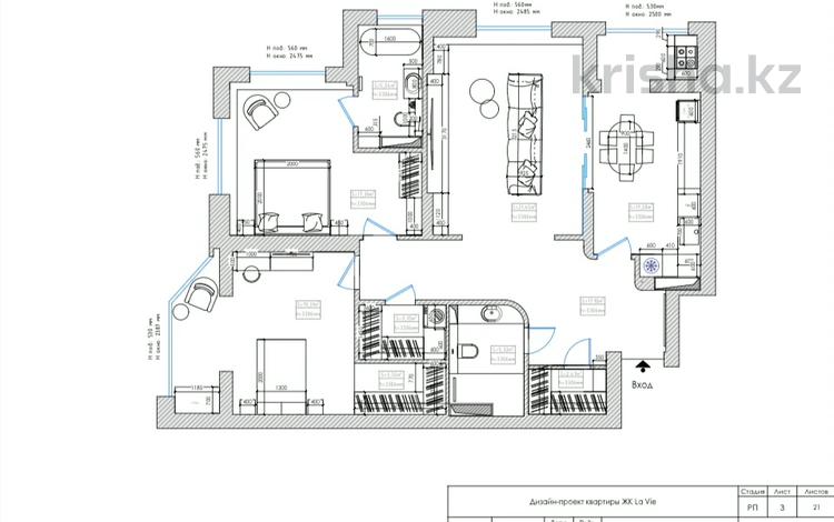 3-бөлмелі пәтер · 102 м² · 10/15 қабат, Кошкарбаева 1 — Момышулы, бағасы: 110 млн ₸ в Астане, Алматы р-н — фото 20