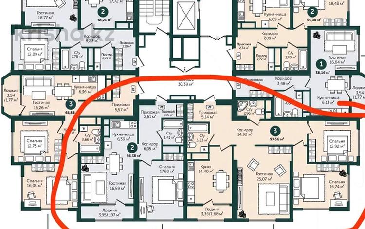 5-бөлмелі пәтер · 155.33 м² · 15/17 қабат, мкр Нурсат, Байтерекова 1/2, бағасы: 71.5 млн 〒 в Шымкенте, Каратауский р-н — фото 3