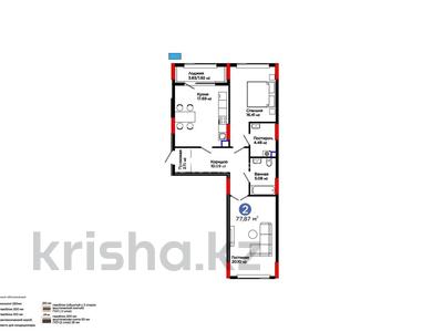 3-бөлмелі пәтер · 78 м² · 2/9 қабат, Сагадат Нурмагамбетов 15, 16, бағасы: 62 млн ₸ в Астане, Сарайшык р-н