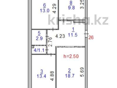 3-бөлмелі пәтер · 72 м² · 4/6 қабат, Пр Аль- Фараби 141/3 — Район жд вокзала, бағасы: 32 млн ₸ в Костанае