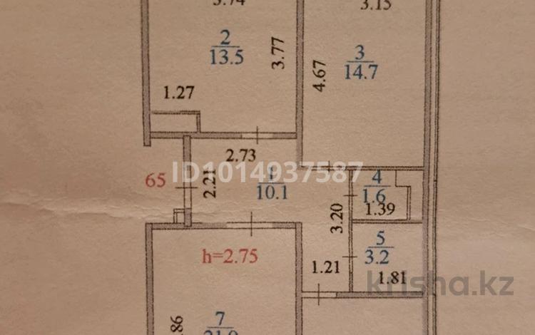 3-комнатная квартира · 80 м² · 6/7 этаж, Е-117 39, 40, 41, 42 за 55 млн ₸ в Астане, Есильский р-н — фото 2