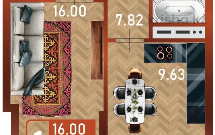 1-комнатная квартира · 39.84 м² · 10/14 этаж, Сафуан Шаймерденов 1 за 21 млн ₸ в Астане, Сарайшык р-н — фото 5
