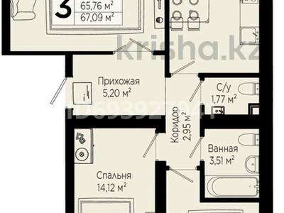 3-комнатная квартира, 67 м², 1/5 этаж, Лесная поляна 25 за ~ 8.2 млн 〒 в Косшы