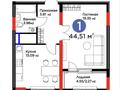 1-комнатная квартира · 44.51 м² · 9/18 этаж, Толе би 54/1 за 46 млн ₸ в Астане, Нура р-н