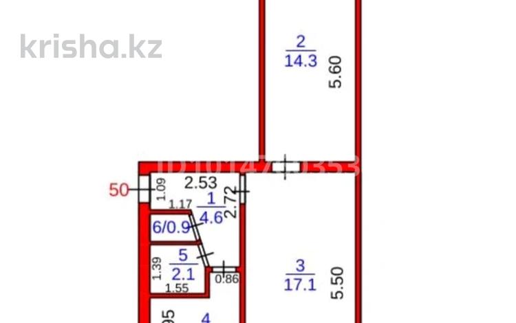 2-комнатная квартира · 45.3 м² · 6/6 этаж, Майкудук, Майкудук, 15й микрорайон 8 за 9 млн ₸ в Караганде, Алихана Бокейханова р-н — фото 2