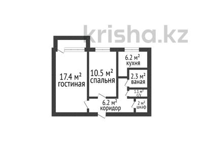 2-бөлмелі пәтер · 44.9 м² · 2/5 қабат, Абая, бағасы: 15.9 млн 〒 в Костанае