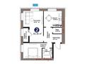 2-комнатная квартира · 60.99 м², Шоссе Коргалжын 24/2 за ~ 37.1 млн ₸ в Астане, Нура р-н — фото 3