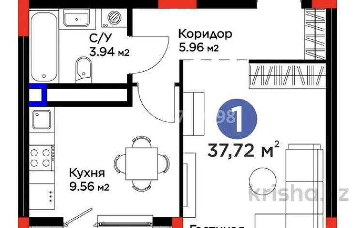 1-комнатная квартира, 37.72 м², 9/9 этаж, мкр Нурсая, Абылхаир хана 69 за 19 млн 〒 в Атырау, мкр Нурсая — фото 2