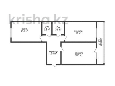 2-комнатная квартира, 67.8 м², 6/9 этаж, Каирбекова 358А за 40.6 млн 〒 в Костанае