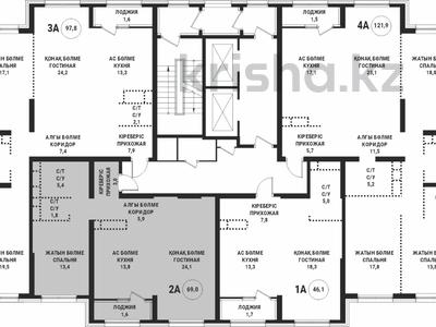 2-комнатная квартира, 70 м², 15/16 этаж, Сатпаева — Тлендиева за 45.5 млн 〒 в Алматы, Бостандыкский р-н