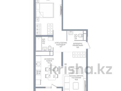 2-бөлмелі пәтер · 80 м² · 3/16 қабат, Каныша Сатпаева 90/55Б — ДОМ СДАН, бағасы: 61.5 млн ₸ в Алматы, Бостандыкский р-н