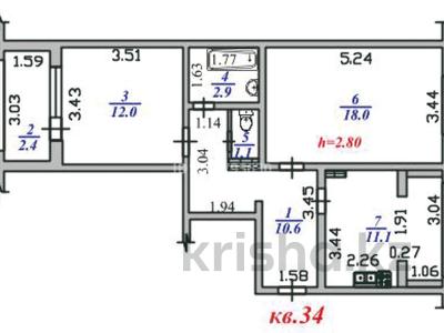 2-бөлмелі пәтер · 58.1 м² · 3/9 қабат, Таугүл-1 ш/а. 85, бағасы: 43 млн ₸ в Алматы, Ауэзовский р-н