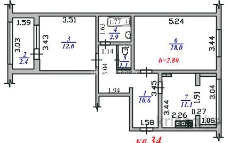 2-бөлмелі пәтер · 58.1 м² · 3/9 қабат, Таугүл-1 ш/а. 85, бағасы: 43 млн ₸ в Алматы, Ауэзовский р-н — фото 2