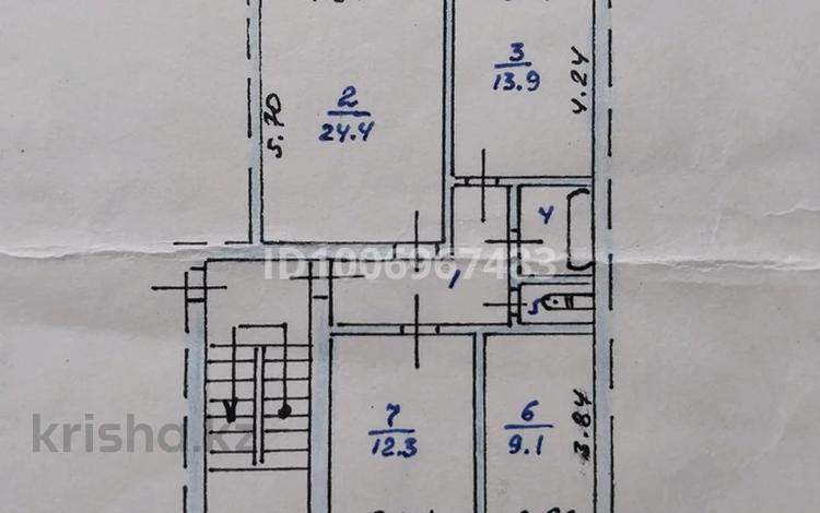 3-бөлмелі пәтер · 73.7 м² · 2/3 қабат, Мкр Молодёжный, бағасы: 12.8 млн ₸ в Аркалыке — фото 2