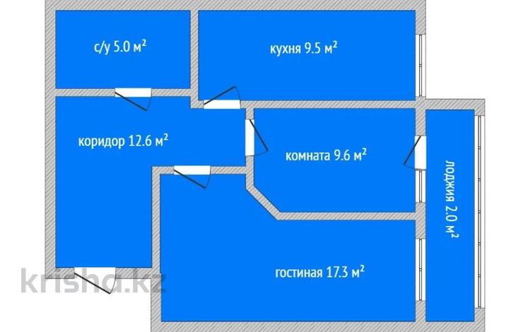 2-комнатная квартира · 56 м² · 5/6 этаж, Назарбаева 223 за 25.5 млн ₸ в Костанае — фото 2