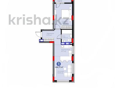 2-бөлмелі пәтер · 45 м² · 3/9 қабат, Аль-Фараби 46/24, бағасы: 25.5 млн ₸ в Астане, Есильский р-н