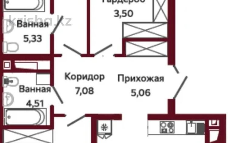 4-комнатная квартира · 129.44 м² · 4/9 этаж, Кожабекова 17/2 за ~ 237.2 млн ₸ в Алматы — фото 2