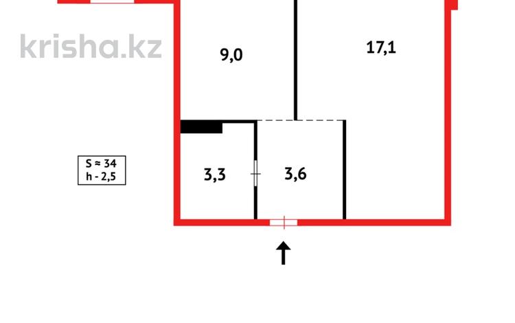 1-бөлмелі пәтер · 34.3 м² · 5/9 қабат, Майкудук 12, бағасы: 11.8 млн 〒 в Караганде, Алихана Бокейханова р-н — фото 2