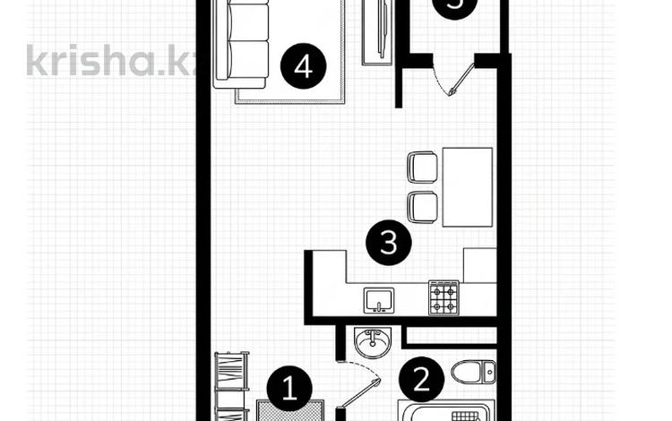 1-комнатная квартира · 36.7 м² · 5/7 этаж, Естай — Новый Апорт! за 17 млн ₸ в  — фото 2