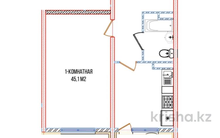 1-комнатная квартира, 45.1 м², 1/6 этаж, ул. Шугыла за 18.5 млн 〒 в Алматы, Алатауский р-н — фото 8