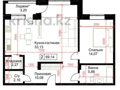 2-комнатная квартира · 69 м² · 8/9 этаж, мкр Ак Шагала, Жалена Тулепова 17Б — Парк Победы за 29 млн ₸ в Атырау