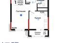 1-бөлмелі пәтер, 42 м², 3/15 қабат, Толе би 16, бағасы: 19.5 млн 〒 в Астане, Есильский р-н