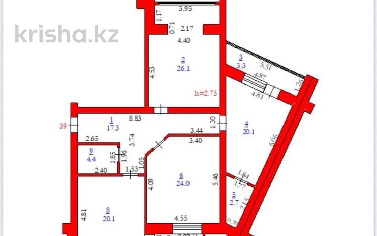 3-бөлмелі пәтер · 119 м² · 6/9 қабат, Алтын орда ш/а. — Тәуелсіздік бойында орналасқан, мектеп, балабақша қасында, бағасы: 33 млн ₸ в Актобе, мкр. Алтын орда — фото 2