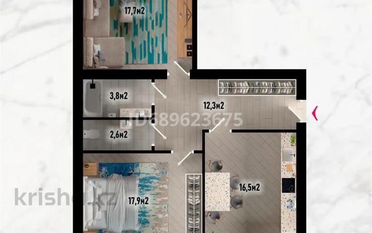 2-бөлмелі пәтер, 73.3 м², 3/7 қабат, 41 мкр 1, бағасы: ~ 14.7 млн 〒 в Актау — фото 2